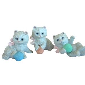 Authentic Homeco Sri Lanka Trio of Kittens Porcelain‎ Figurine Set 1410 Vintage